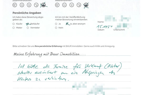 Bewertung von Familie V.