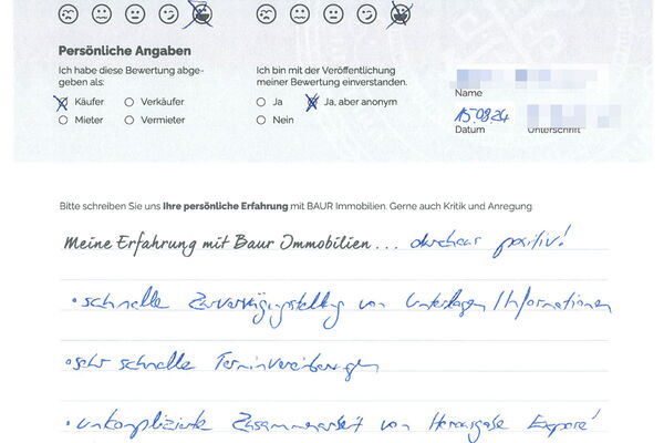 Bewertung von Frau S.