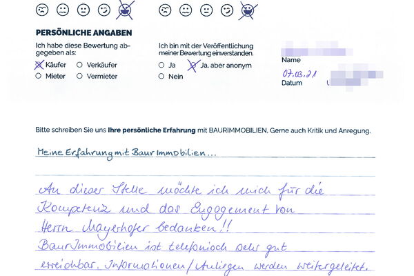 Bewertung von Frau G.