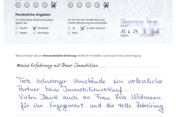 Bewertung von Frau M.