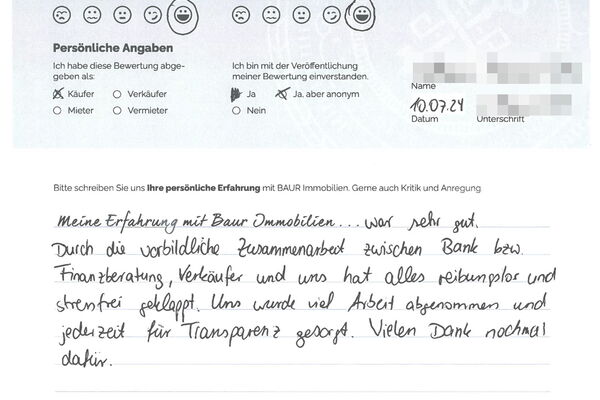 Bewertung von Frau M.