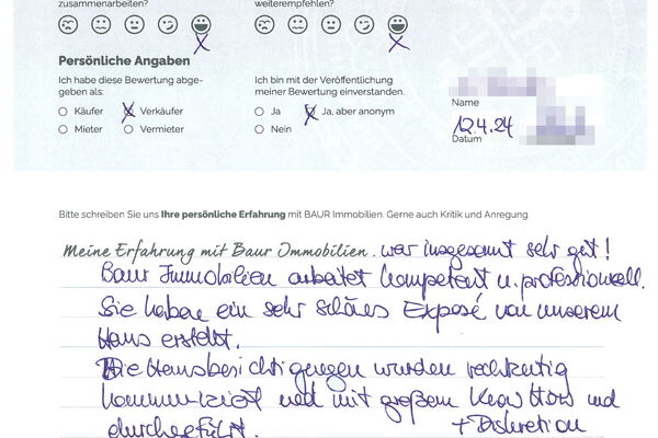 Bewertung von Frau S.