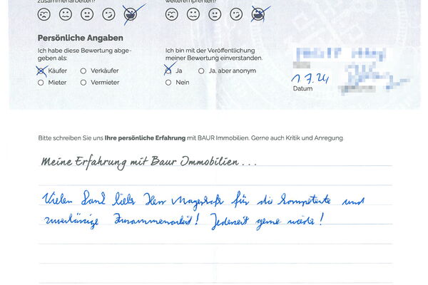 Bewertung von Herr H.