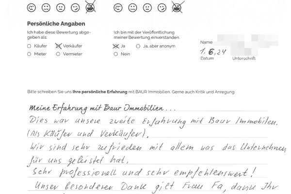 Bewertung von Frau F.