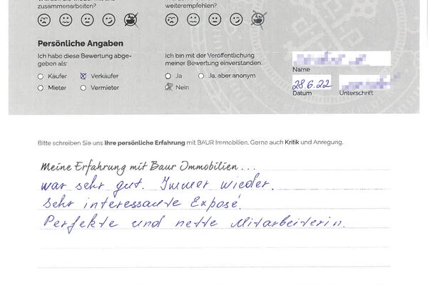 Bewertung von Frau S.