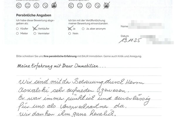 Bewertung von Familie F.