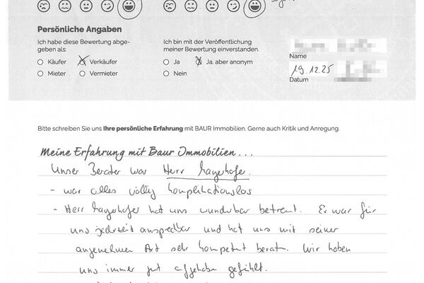 Bewertung von Herr M.