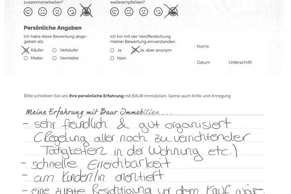 Bewertung von Herr M.