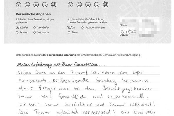 Bewertung von Familie A.