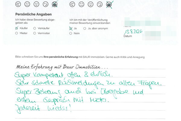 Bewertung von Frau M.