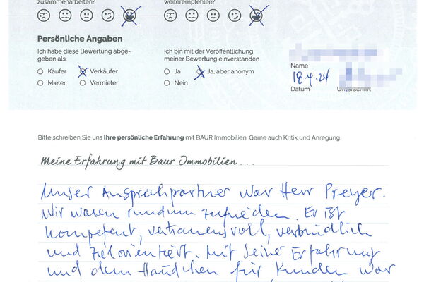 Bewertung von Herr S.