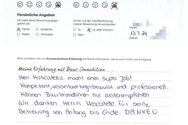 Bewertung von Herr H.