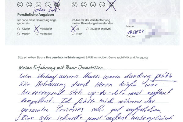 Bewertung von Herr B.