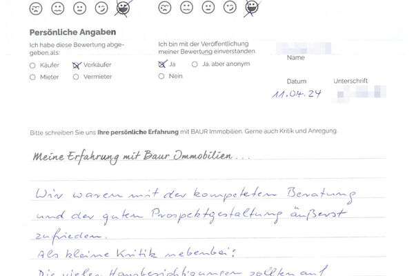 Bewertung von Frau S.