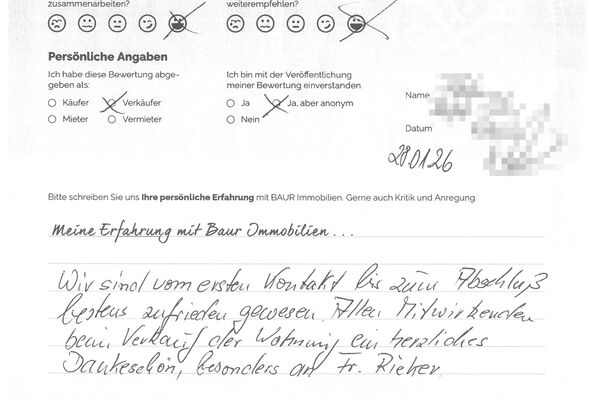 Bewertung von Herr F.