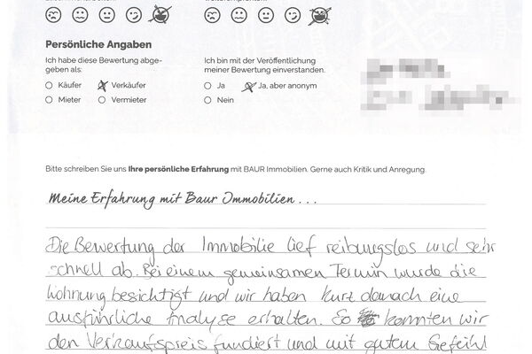 Bewertung von Frau F.