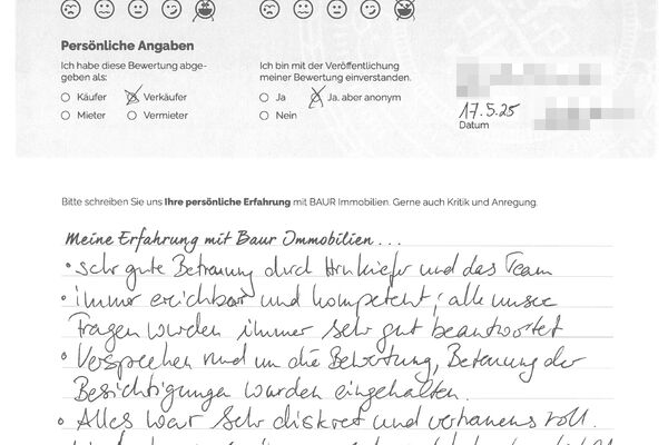 Bewertung von Frau M.