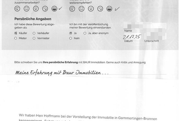 Bewertung von Familie M.