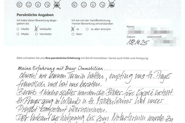 Bewertung von Frau S.