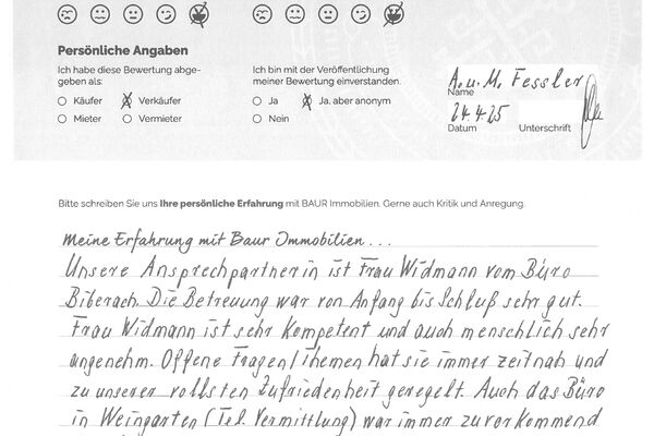 Bewertung von Eheleute F.