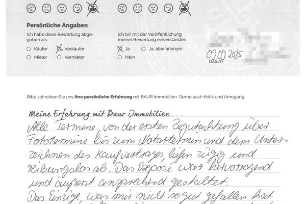 Bewertung von Frau M.