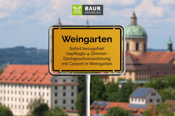 Sofort bezugsfrei! Gepflegte 4-Zimmer-Dachgeshosswohnung mit Carport in Weingarten