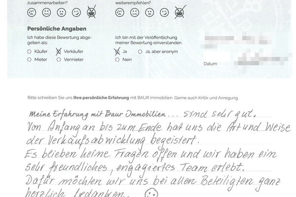 Bewertung von Frau M.