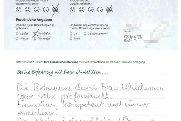 Bewertung von Herr M.