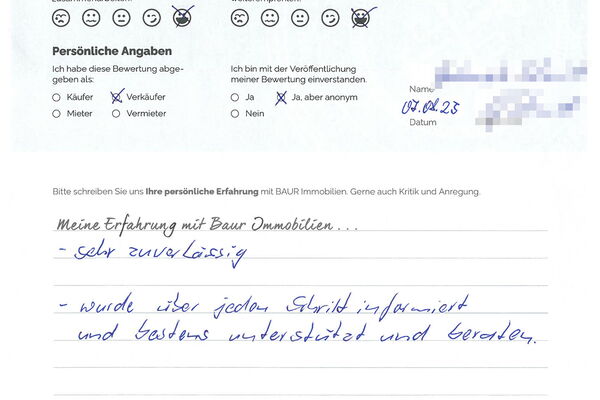 Bewertung von Frau S.