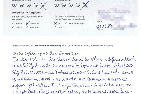 Bewertung von Frau S.