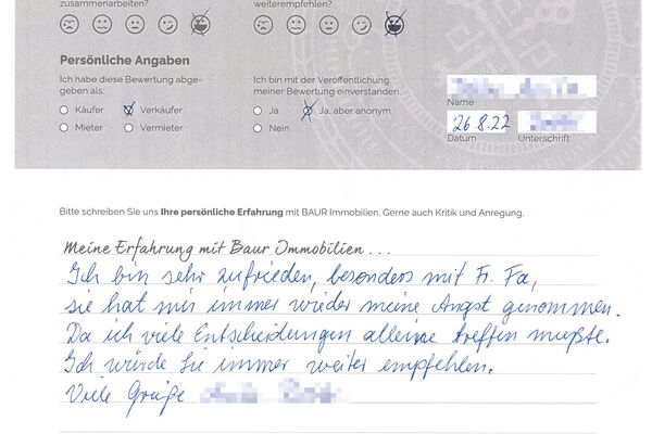 Bewertung von Frau D.