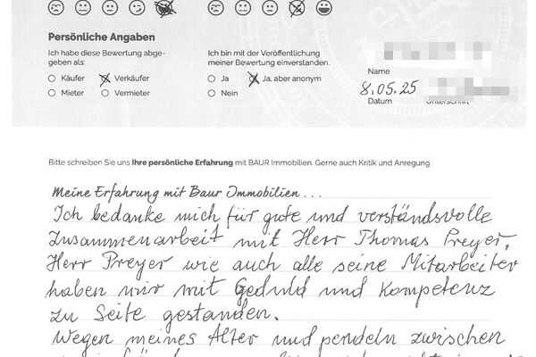 Bewertung von Frau A.